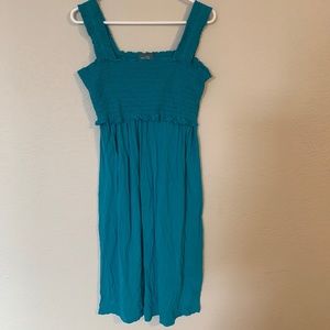 Milk nursing wear teal smocked nursing dress Sz medium